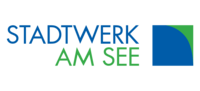 Logo Stadtwerk am See Blau-grünes Logo mit Schriftzug Stadtwerk am See.