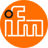 Logo ifm Rundes, orangefarbenes Logo mit weißem Schriftzug ifm.